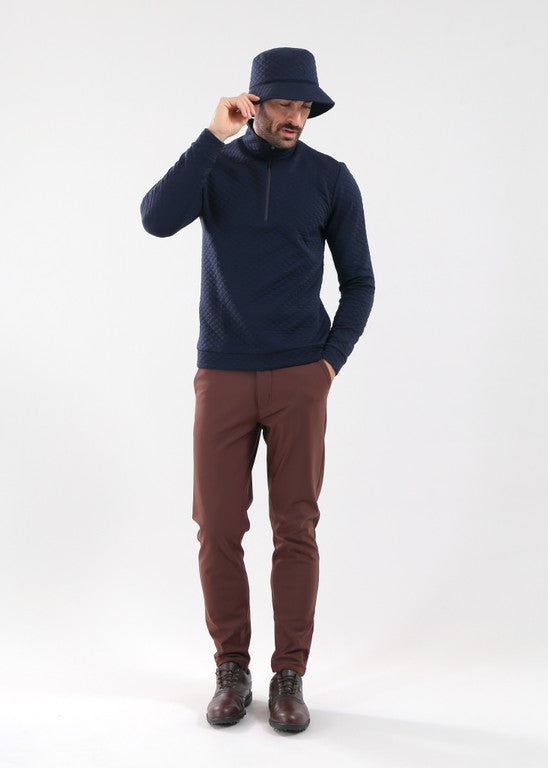 Pull col montant zippé Homme Chervò Tobago - Bleu marine - XXL