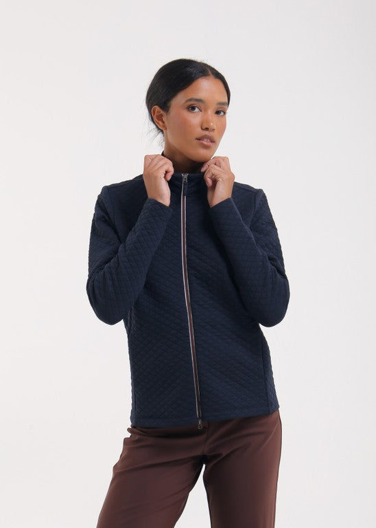 Veste Pull Zippée Femme Chervò Pittsburgh en Laine Mérinos - Blanc - M/L