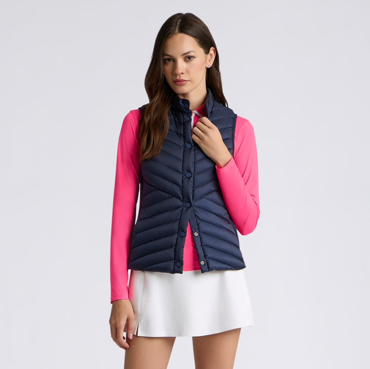 Doudoune de Golf Femme Sans Manches V-Down Stretch - G/FORE - Marine - M
