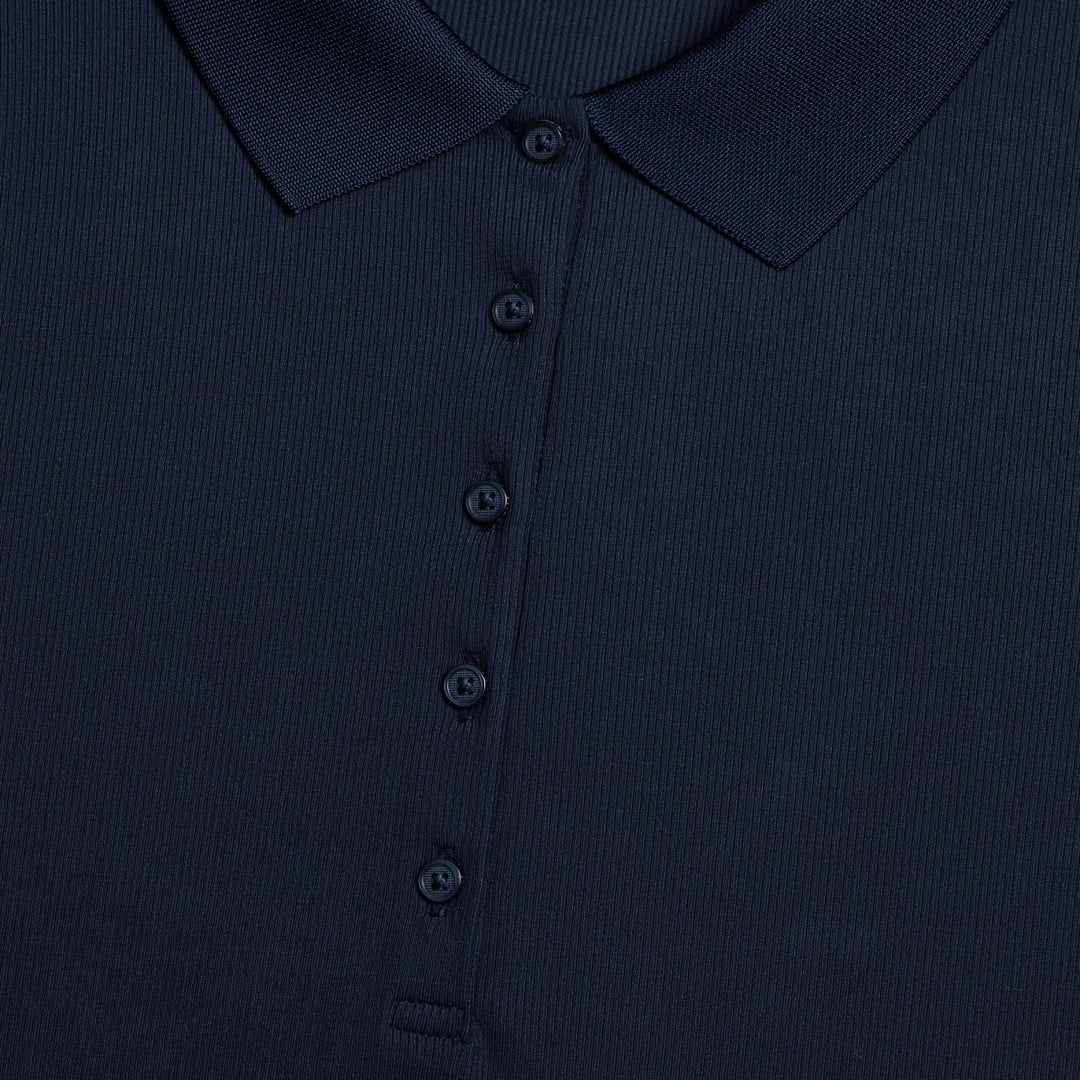 Polo de Golf Femme Côtelé Ribbed Tech Nylon - G/FORE - Marine - XXL