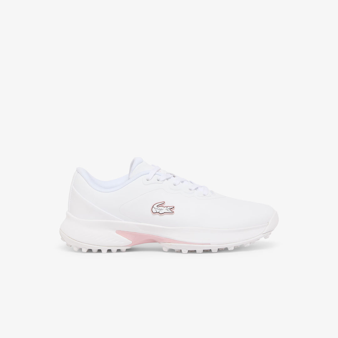 Chaussures de Golf Femme Golf Point en Cuir blanc/rose - Lacoste