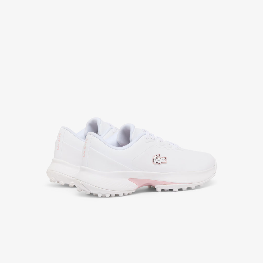 Chaussures de Golf Femme Golf Point en Cuir blanc/rose - Lacoste