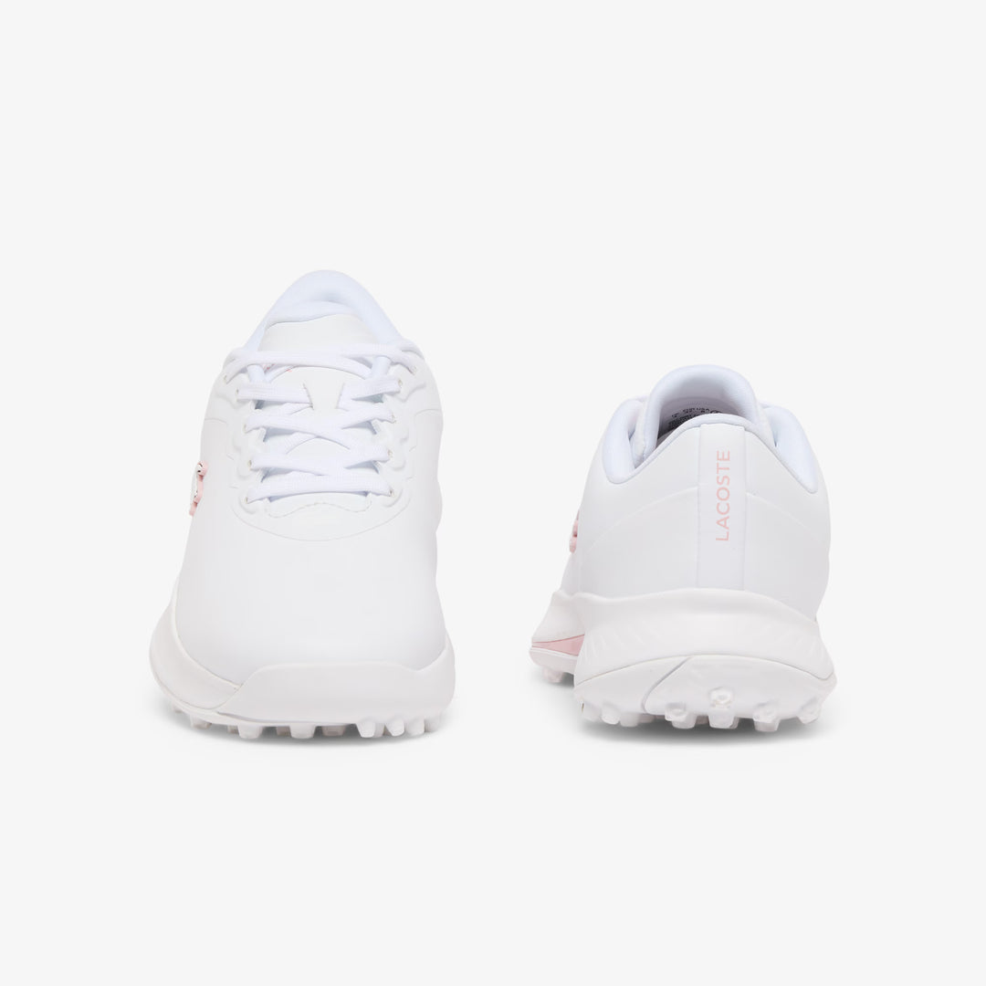 Chaussures de Golf Femme Golf Point en Cuir blanc/rose - Lacoste