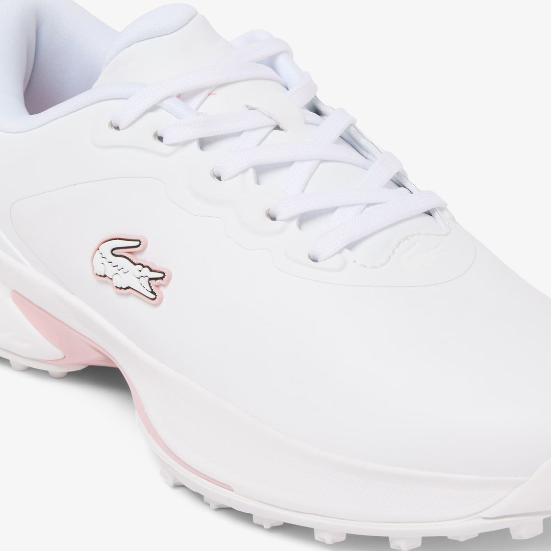 Chaussures de Golf Femme Golf Point en Cuir blanc/rose - Lacoste