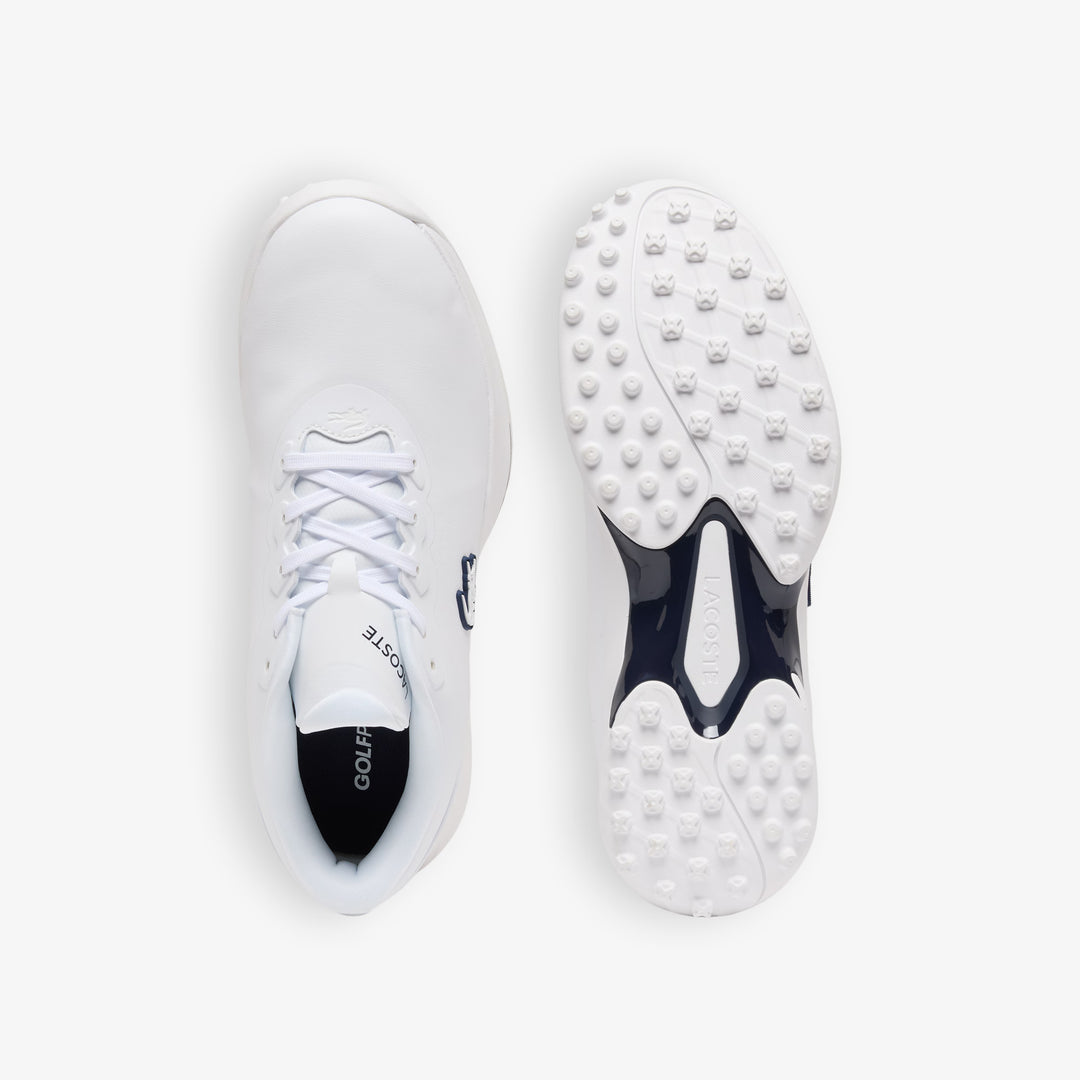 Chaussures de Golf Golf Point Homme en Cuir blanc/marine - Lacoste