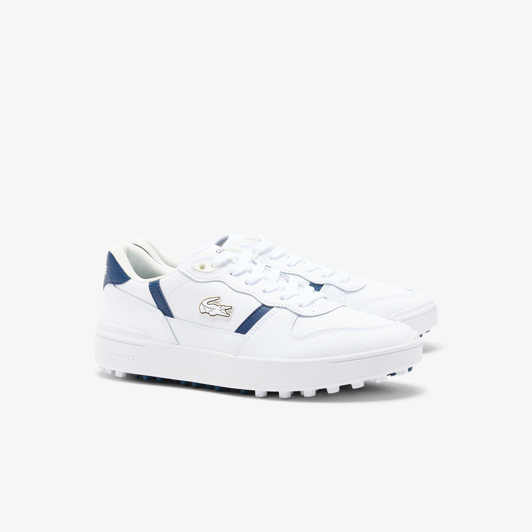 Chaussures de Golf T-Clip Golf Homme en Cuir Blanc/Marine - Lacoste