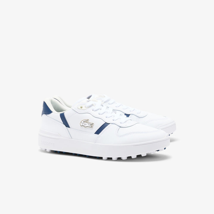 Chaussures de Golf T-Clip Golf Homme en Cuir Blanc/Marine - Lacoste