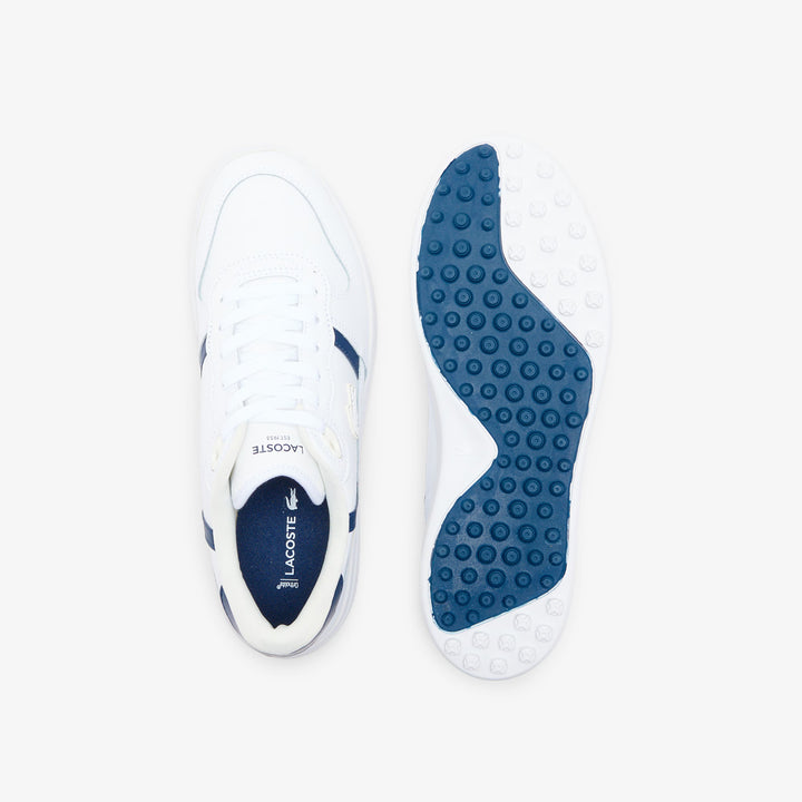 Chaussures T-Clip Golf Homme en Cuir Blanc/Marine - Lacoste