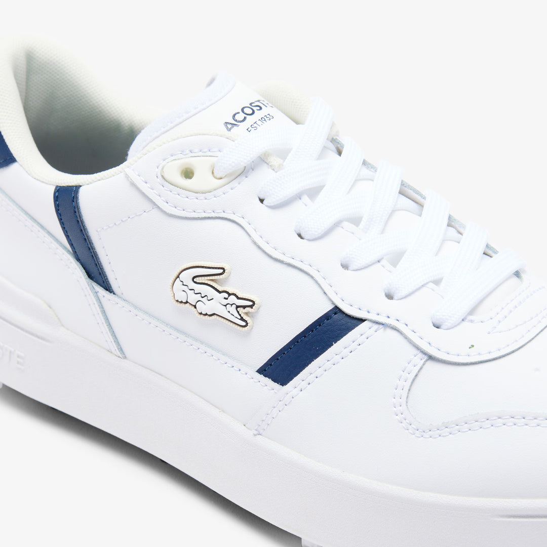 Chaussures de Golf T-Clip Golf Homme en Cuir Blanc/Marine - Lacoste