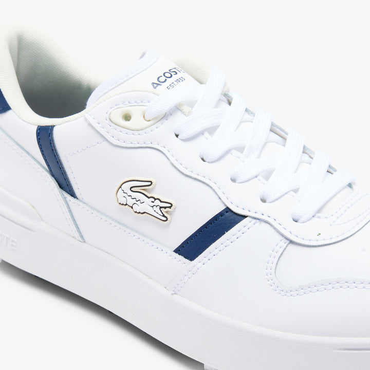 Chaussures de Golf T-Clip Golf Homme en Cuir Blanc/Marine - Lacoste