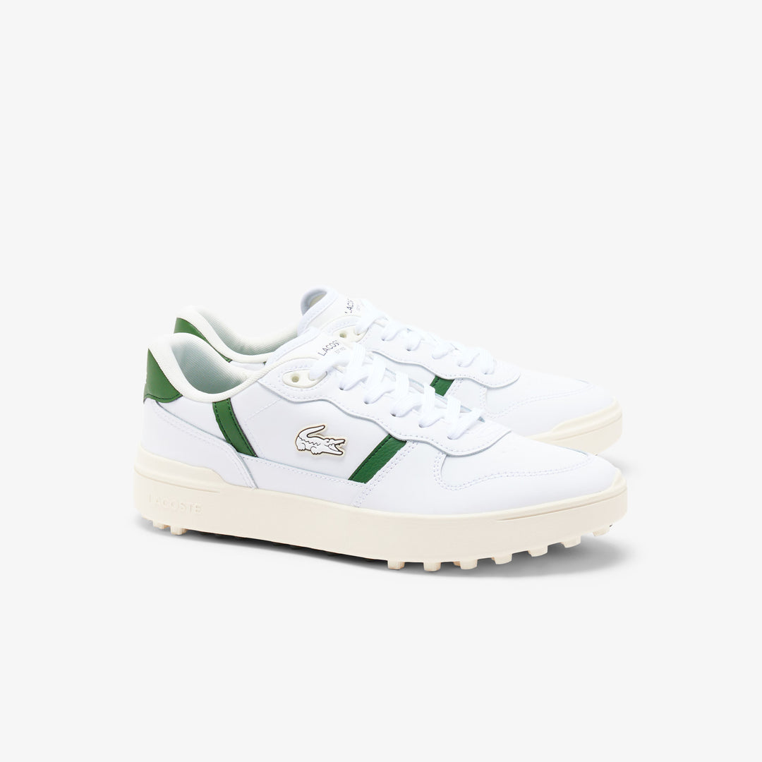 Chaussures de Golf T-Clip Golf Homme en Cuir Blanc/Vert - Lacoste