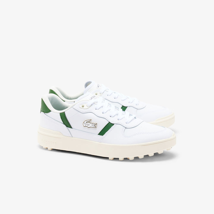 Chaussures de Golf T-Clip Golf Homme en Cuir Blanc/Vert - Lacoste