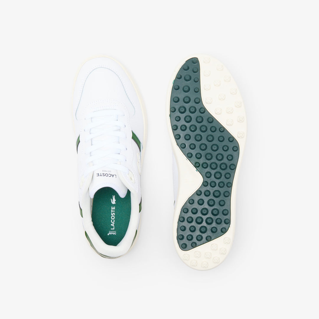Chaussures de Golf T-Clip Golf Homme en Cuir Blanc/Vert - Lacoste