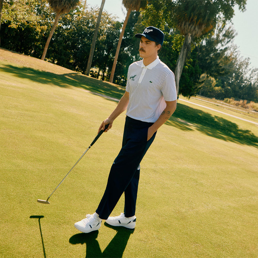 Chaussures de Golf T-Clip Golf Homme en Cuir Blanc/Vert - Lacoste