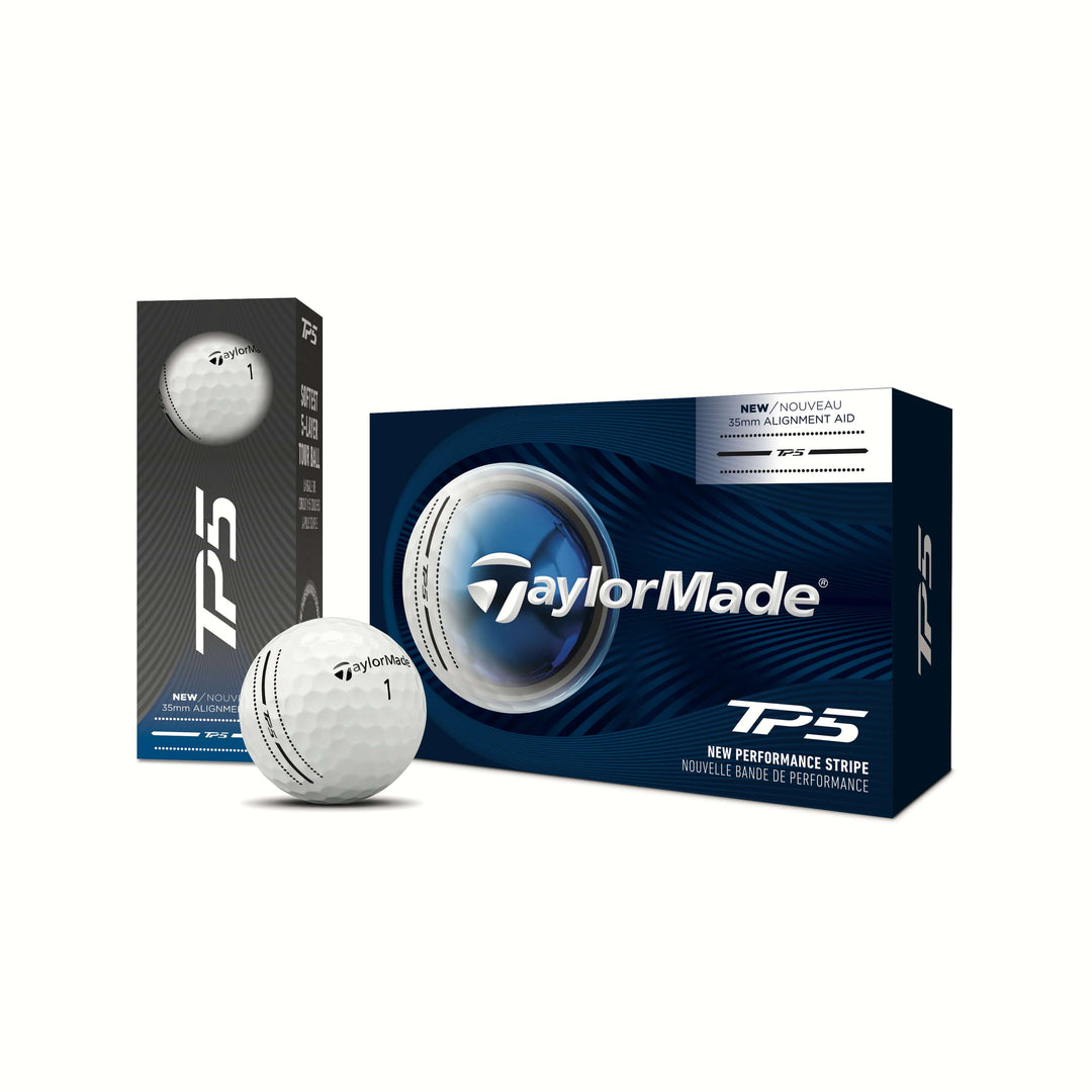 Balles TaylorMade TP5 Performance Stripe 2026 (Douzaine) - Blanc
