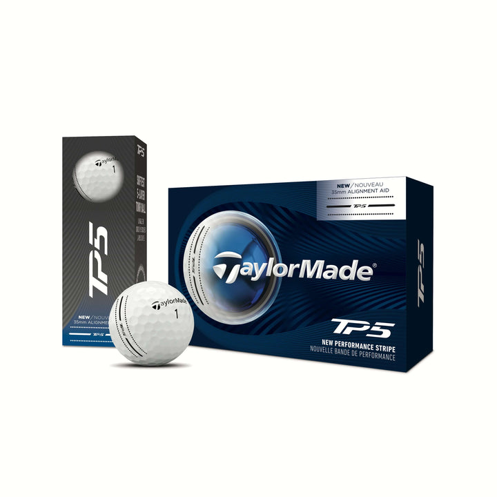 Balles TaylorMade TP5 Performance Stripe 2026 (Douzaine) - Blanc