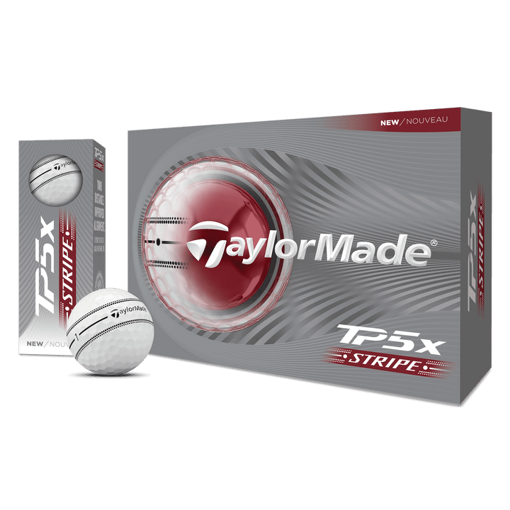 Balles TaylorMade TP5x Stripe 2026 (Douzaine) - Blanc