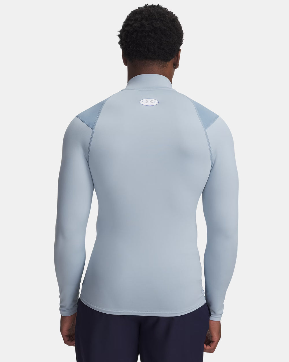 Sous-couche de golf Under Armour ColdGear Elite Comp Mock Homme - Bleu gris / S