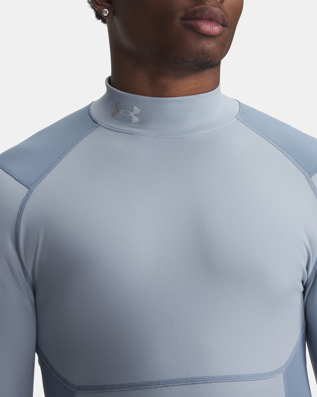 Sous-couche de golf Under Armour ColdGear Elite Comp Mock Homme - Bleu gris / L