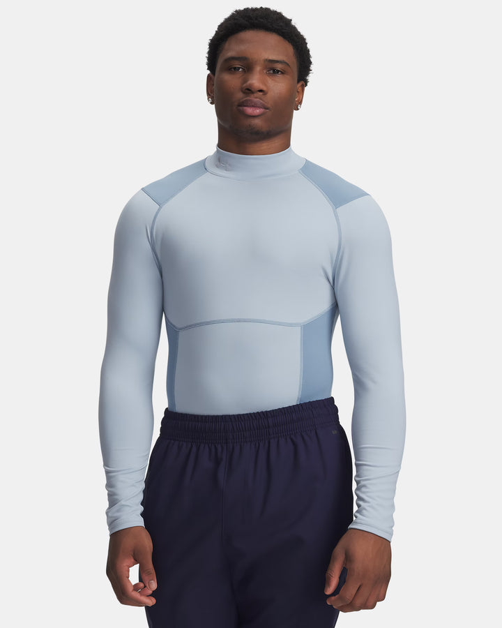 Sous-couche de golf Under Armour ColdGear Elite Comp Mock Homme - Bleu gris / M