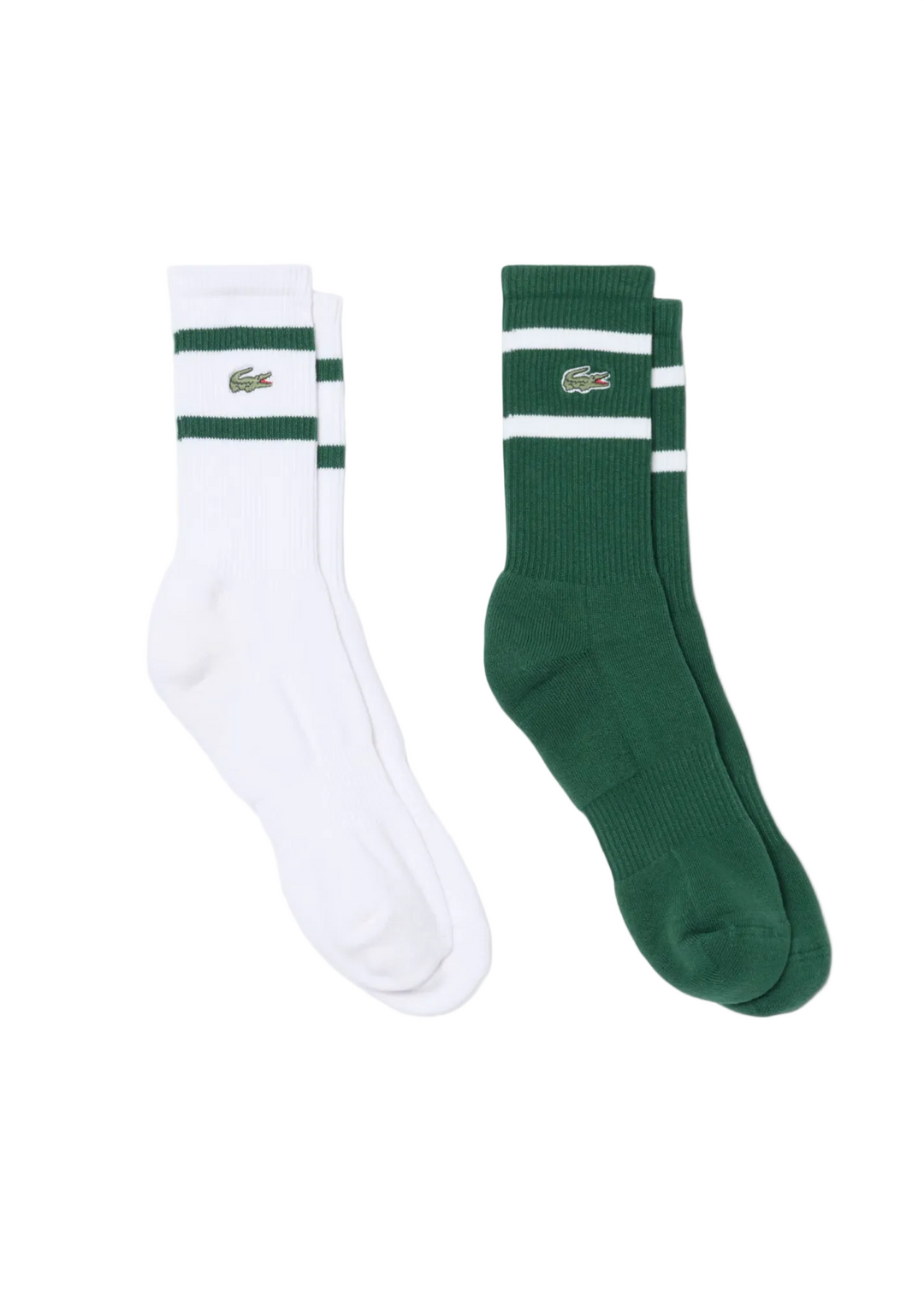 Lot de 2 Paires de Chaussettes de Golf Heritage - Lacoste - Vert / Blanc - 35-38