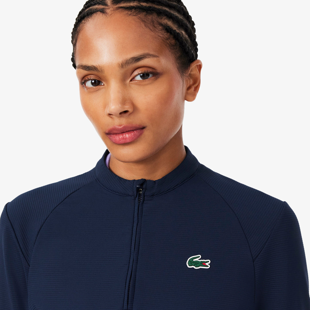 Haut Technique de Golf Femme Demi-Zip UV50+ Lacoste - Blanc - 42