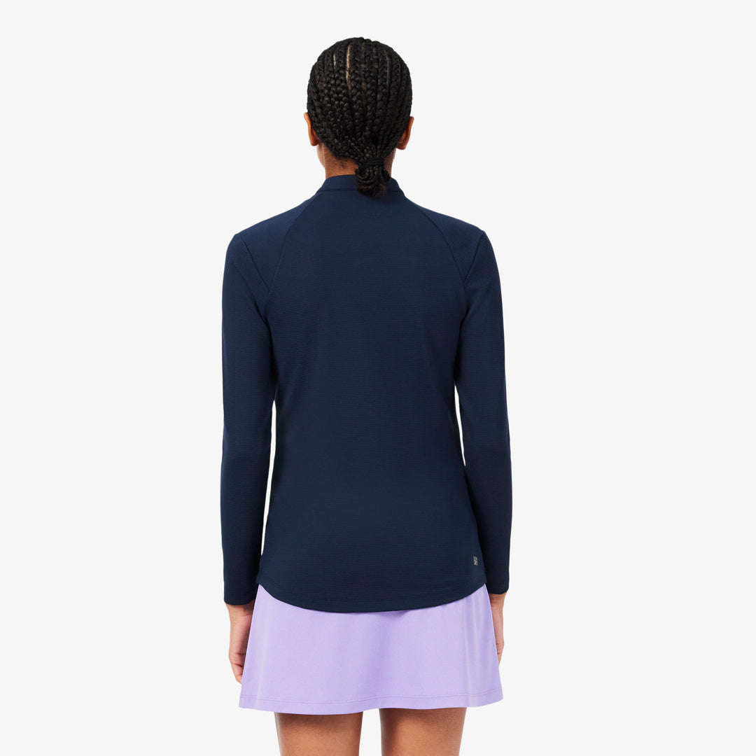 Haut Technique de Golf Femme Demi-Zip UV50+ Lacoste - Blanc - 44