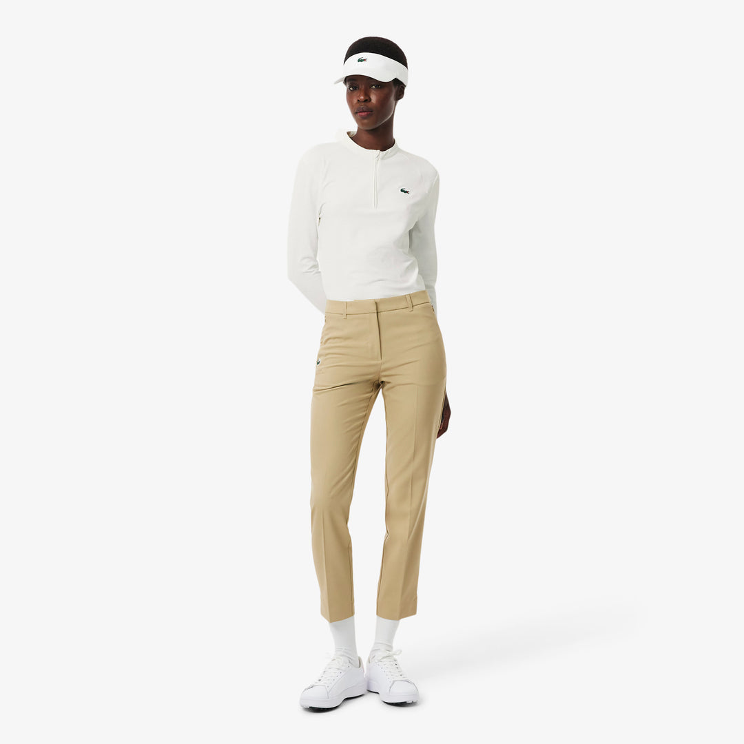 Haut Technique de Golf Femme Demi-Zip UV50+ Lacoste - Blanc - 36