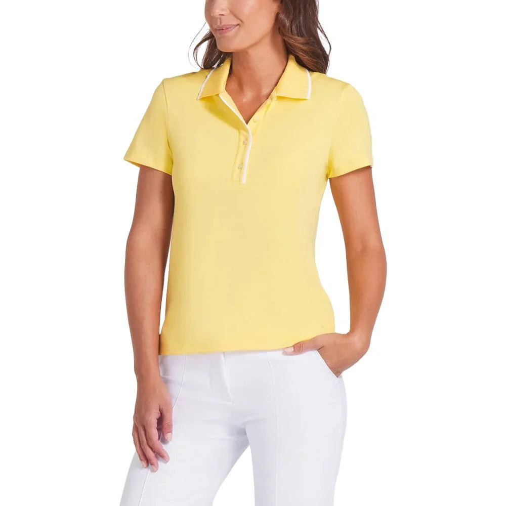 Polo de golf femme PUMA Cloudspun Bridges - Jaune - Vue 5